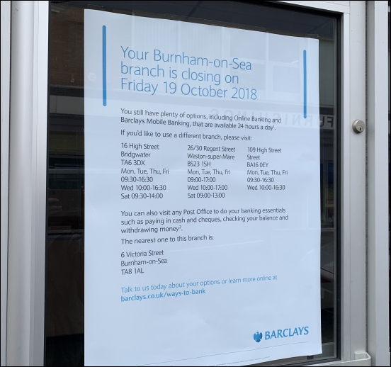 Barclays Bank closes its Burnham-On-Sea branch for final time