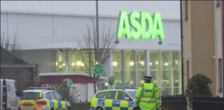 Police at Asda in Highbridge