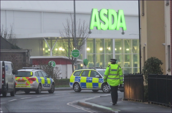 Police at Asda in Highbridge