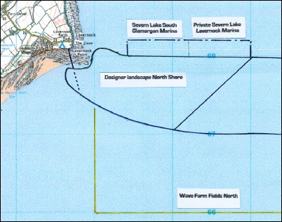 The Lavernock Point end of the barrage