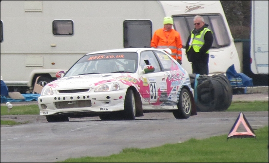 A Honda Civic was driven by Richard Bliss and Jamie Vaughan 
