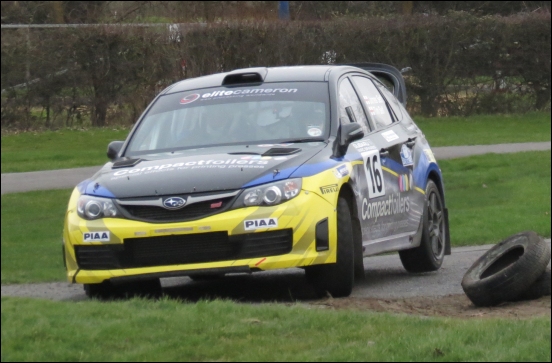 Taunton's Tim Self and Kelly Kay in action in their Subaru S14 
