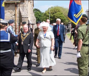 The Mayor and Mayoress of Burnham enter St Andrew's Church followed by MP David Heathcoat-Amory