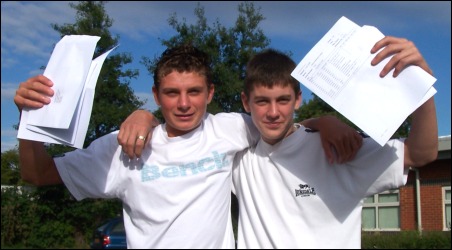 Will Bailey and Josh Stratton celebrate their results
