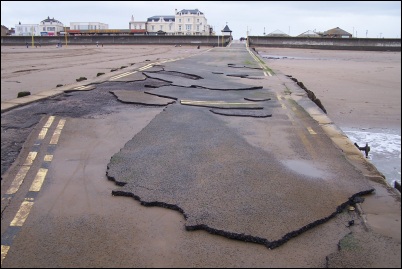 The damaged jetty