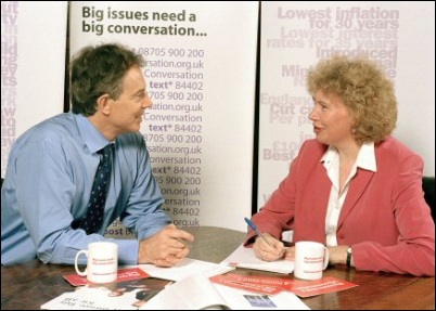 Meg Munn, MP, Parliamentary Under Secretary of State at the Department for Communities and Local Government with Tony Blair