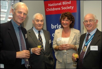 Mr Heathcoat-Amory with the Lord-Lieutenant of Bristol Dr JN Tidmarsh MBE, the Chief Executive of NBCS Carolyn Fullard and The High Sheriff of Somerset, Brigadier Alastair Fyfe DL