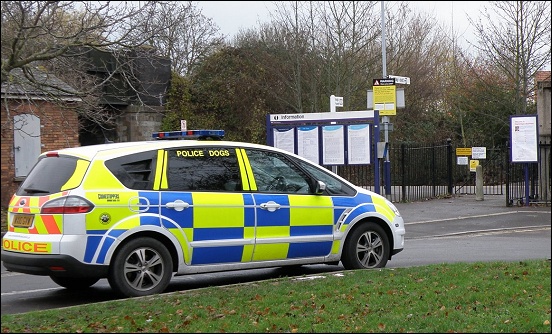 Police at Highbridge railway station