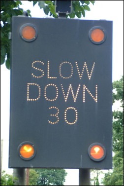 A flashing speed sign similar to this will be introduced along Marine Drive