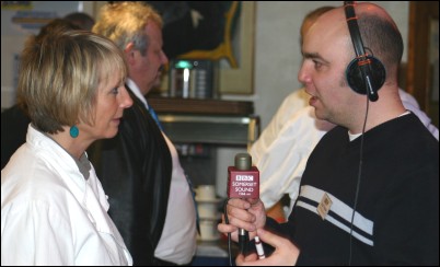 Lesley Waters being interviwed by BBC Somerset Sound