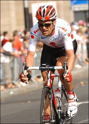 A cyclist in the 2007 Tour of Britain cycle race