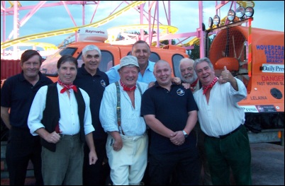 BARB crew members with The Wurzels before one of their fundraising concerts