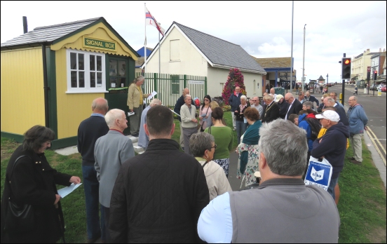 Residents at the recent opening of the replica Burnham-On-Sea railway signal box 