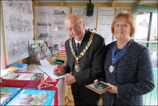 Burnham-On-Sea's Mayor and Mayoress were the first visitors to the railway signal box on launch day