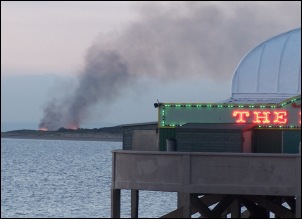 Black smoke from the fire and was visible from Burnham-On-Sea