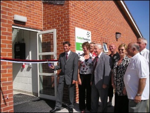 Happier times at Berrow Football Club with the opening of its changing room two years ago