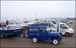 Boats lined Burnham-On-Sea beach at the start of the competition on January 8th