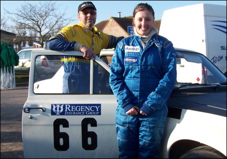 Burnham's Dave Gilbert and co-driver Natalie Gilbert with their Escort