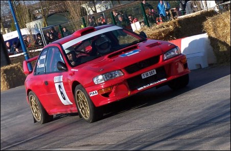 Andrew Orchard and Chris Jarman in their Impreza WRC finished seventh overall
