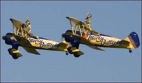 The Utterly Butterlys fly over the 2006 Brean Rally on Sunday January 29th