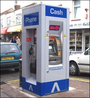 Burnham's new cash machine and phone kiosk