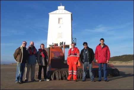 The Crooners were taken out in the hovercraft earlier in the day to Burnham's famous beach lighthouse