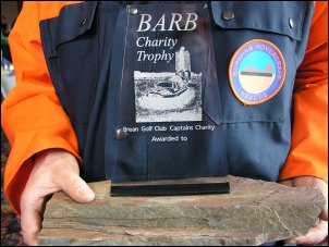 The BARB Charity Trophy, which was made by Highbridge based Bespoke Signs, and was presented to the winning team