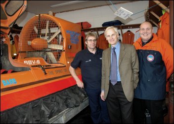 Local MP David Heathcoat-Amory with BARB's Alan Miller and Pete Emery