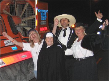 Country and Western fans at the recent sponsored hovercraft pull in Brean