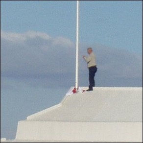 The flags being changed on Burnham Pier by Wayne Orchard