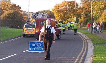 Marine Drive was closed for an hour 