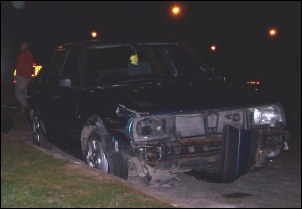 One of the two cars involved in the accident on Sunday January 22nd 2006