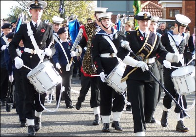 Burnham's band near the front of the procession