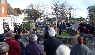 Several hundred people gathered at the War Memorial for the ceremony