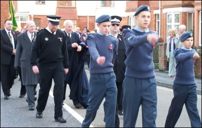Cadets taking part in Sunday's procession