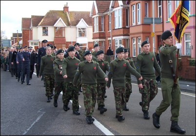 Burnham-On-Sea army cadets taking part at Sunday's event