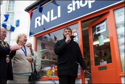 Burnham's Mayor and Mayoress as John Inverdale opens the new shop