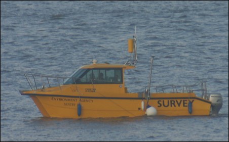 An Environment Agency survey boat in Burnham-On-Sea earlier this year investigating the effects of dredging