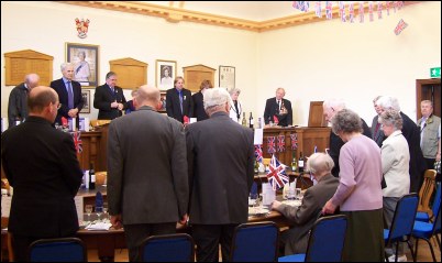 The Council Chamber was decorated for the occasion