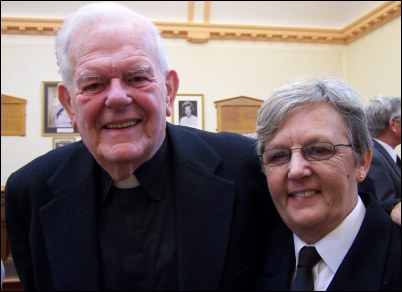 Rev'd Ted Ayerst with Lieutenant Di Fulcher, formerly of the Burnham Sea Cadets