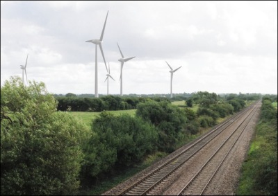 A photomontage of the turbines
