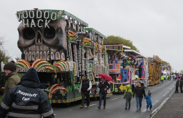 Visitors enjoying a wander past this year's Burnham carnival carts on Sunday