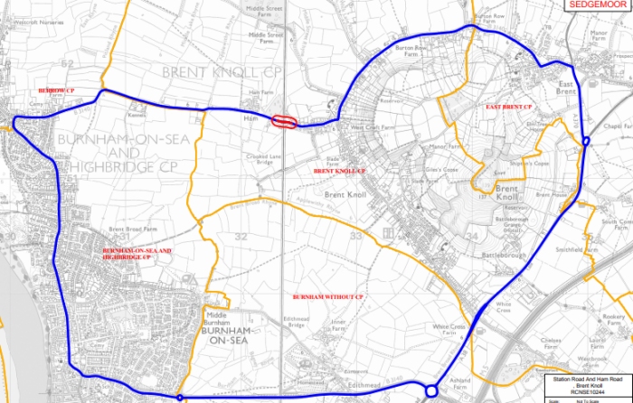 The road will be closed between Burnham-On-Sea and Brent Knoll 