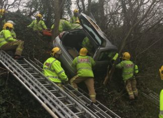 car rescue on A370 bridgwater road