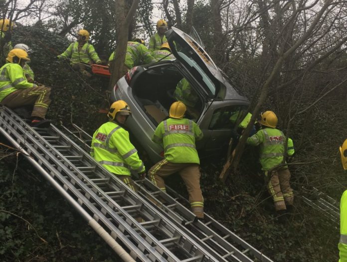 car rescue on A370 bridgwater road