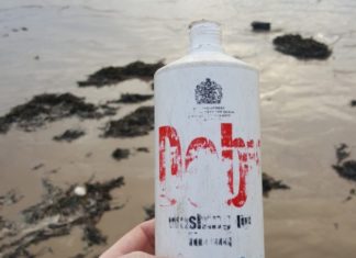 60 year-old plastic washing-up liquid bottle washes up on Brean beach