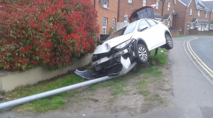 Highbridge crash on A38 brings down lamp post
