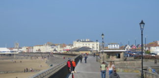 Seafront walkers in Burnham-On-Sea