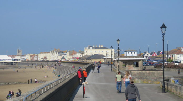 Seafront walkers in Burnham-On-Sea