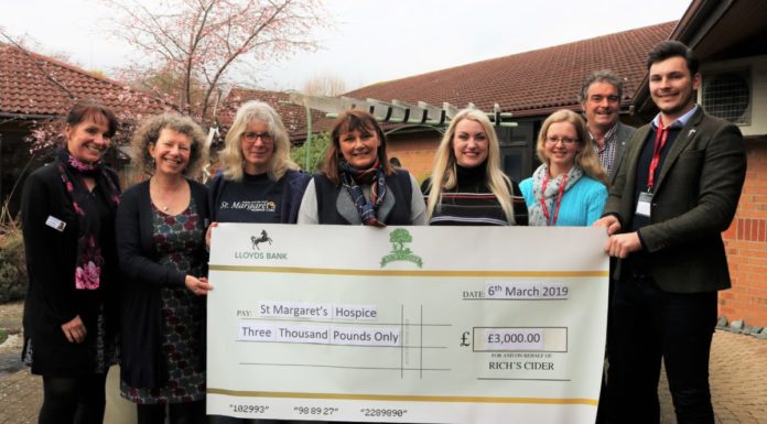 Richs Cider Farm near Highbridge hands wassail fundraising boost to St Margaret’s Hospice